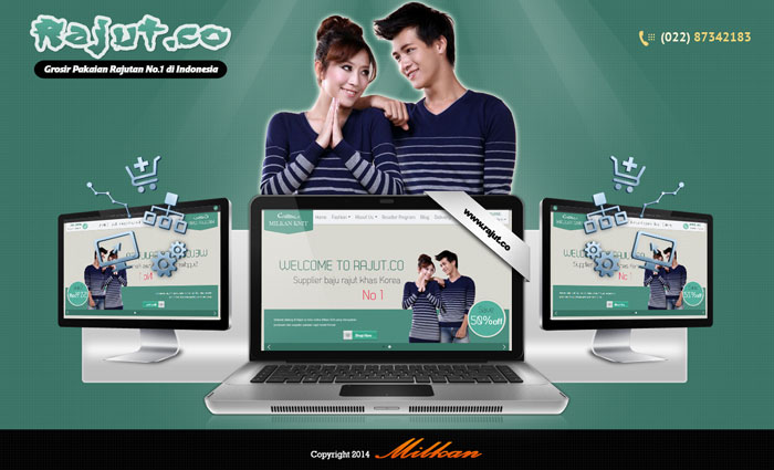 Web Toko Online Rajut.co dari Milkan Knit