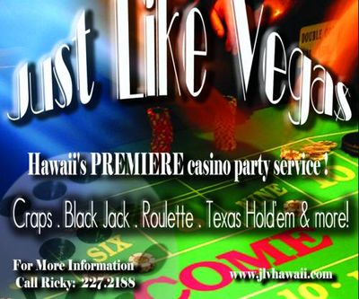 Hawaii Just Like Vegas Casino Party Banner