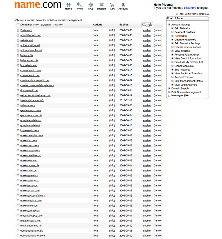 FridemarsOpenDomainPortfolio At NameCom SortedByNames Snap 0verlap 1-Of-3 On 2009-02-19-2035GMT From 2lWikiCom To OpenBusinessNetCom.png